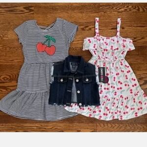 Cherry Print Kids Dress Set Limited Too